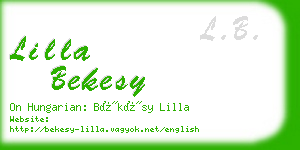 lilla bekesy business card